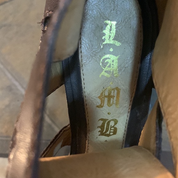 L.A.M.B. Jaco Caged Lace Up Heel Sandals - Picture 10 of 14